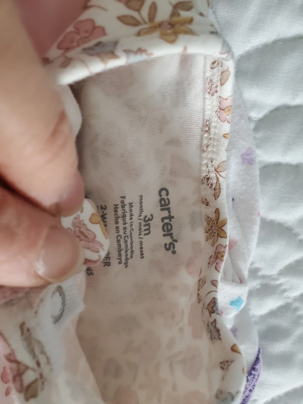 0-3 Month Set Of 2 Pink Floral One-Piece Pajama